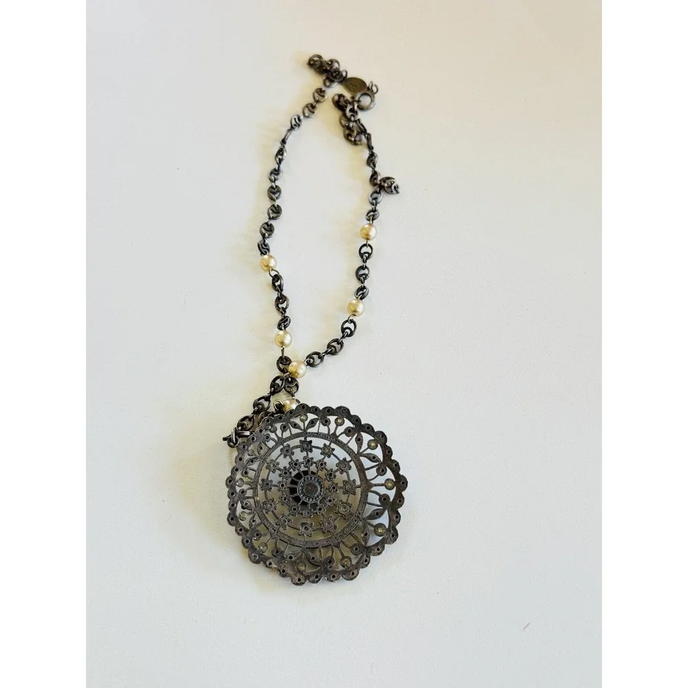 La Vie Parisienne Catherine Popesco France Necklace Pearl Rhinestone Jeweled 16
